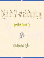 ỨNG DỤNG HỆ THỨC VIÉT (TIẾT 2)