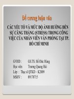 CÁC yếu tố và mức độ ẢNH HƯỞNG đến sự CĂNG THẲNG (STRESS) TRONG CÔNG VIỆC của NHÂN VIÊN văn PHÒNG tại TP  hồ CHÍ MINH