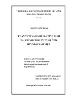 Phân tích và đánh giá tình hình tài chính công ty TNHH Ôtô Huyndai Nam Việt