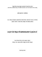 Các hoạt động khuếch trương nhằm tăng cường kiến thức thương hiệu Petrolimex
