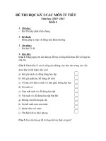 Đề thi môn khoa học