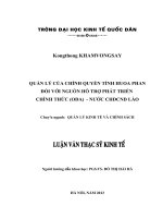 Quản lý của chính quyền tỉnh HouaPhan đối với nguồn hỗ trợ phát triển chính thức (ODA – nước CHDCND Lào)