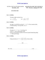 Đề kiểm tra đăị số lớp 10