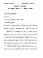 báo cáo kết quả tìm hiểu nhân cách học sinh