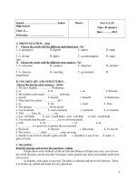 Tổng hợp đề kiểm tra 1 tiết HKI ti ếng Anh lớp 8