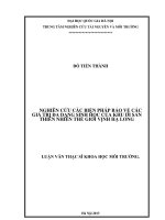 luận văn nghiên cứu các biện pháp bảo vệ các giá trị đa dạng sinh học của khu di sản thiên nhiên thế giới vịnh hạ long