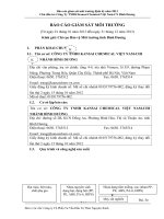 báo cáo giám sát chất lượng môi trường năm 2013 chủ đầu tư công ty TNHH kansai chemical việt nam CN bình dương