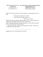 đề và đáp án Văn 8 Vĩnh Tường Vĩnh Phúc