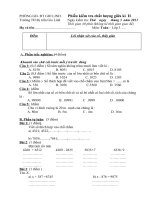 ĐỀ THI GIỮA KÌ II MÔN TOÁN LỚP 3