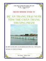 thuyết minh dự án đầu tư trang trại chăn nuôi tôm thẻ chân trắng