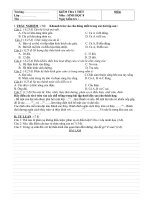 KIỂM TRA 1 TIẾT SINH 8 - GIỮA KÌ 2