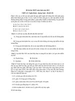 Đề thi thử THPT môn Sinh lần 1 năm 2015 trường THPT Nghĩa Hành, Quảng Ngãi