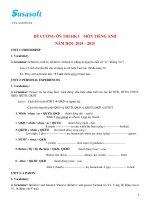 ĐỀ CƢƠNG ÔN THI HK I MÔN TIẾNG ANH LỚP 11