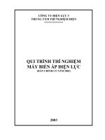 qui trình thí nghiệm máy biến áp điện lực của công ty điện lực 3