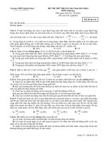 Đề thi thử đại học môn Sinh học lần 3 năm 2014 trường THPT Quỳnh Lưu 4, Nghệ An