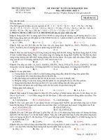 ĐỀ THI THỬ VÀ ĐÁP ÁN KHỐI A LẦN I NĂM 2011 - HÓA