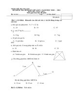 De KT giua ky 2 mon Toan 3 NH 10 - 11 co dap an