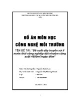 Đề xuất dây truyền xử lí nước thải công nghiệp dệt nhuộm công suất 4500m3ngày đêm”