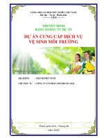 thuyết minh báo cáo đầu tư dự án cung cấp dịch vụ vệ sinh môi trường tại thành phố vinh nghệ an