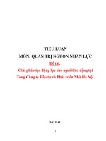 Giải pháp tạo động lực cho người lao động tại tổng công ty đầu tư và phát triển nhà hà nội