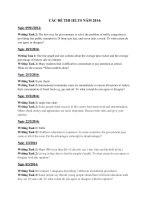 CÁC ĐỀ THI IELTS NĂM 2014: