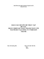 HOÀN THIỆN KẾ TOÁN THANH TOÁN VỚI NGƯỜI BÁN TẠI CÔNG TY TNHH SƠN THÀNH