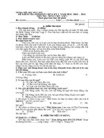 De KT giua ky 2 mon TV lop 3 NH 10 - 11 co dap an