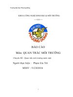 báo cáo môn quan trắc môi trường chuyên đề quan trắc môi trường nước mặt