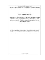 luận văn nghiên cứu hiện trạng và đề xuất giải pháp quản lý chất thải rắn sinh hoạt tại 3 phường (bạch đằng, hồng hải và hồng hà), thành phố hạ long, tỉnh quảng ninh