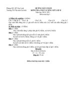 ĐÁP  ÁN TOÁN GIỮA KÌ II- LỚP 1 - 3