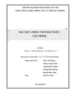BÀI TẬP NHÓM MÔN HỌC KĨ THUẬT LẬP TRÌNH PHÂN TÍCH BÀI TOÁN LẬP TRÌNH