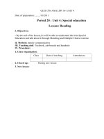 GIÁO án ANH lớp 10  unit 4