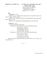 Đề thi giáo viên dạy giỏi môn Sinh học huyện Phù Cát năm học 2002 – 2003.