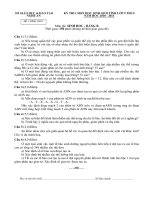 Học sinh giỏi 9 môn Sinh học Bảng B, năm học 2010-2011 Tỉnh Nghệ An