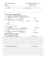 ĐỀ KIỂM TRA GIỮA HỌC KÌ II TOÁN -TIẾNG VIỆT LỚP 5 NĂM 2011