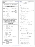 Các dạng phương trình cơ bản, dể  hiểu