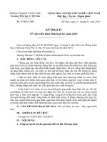 KẾ HOẠCH SINH HOẠT HÈ 2014