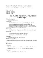 Bài 37: SINH TRƯỞNG VÀ PHÁT TRIỂN Ở ĐỘNG VẬT