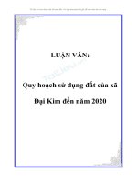 quy hoạch sử dụng đất của xã đại kim đến năm 2020