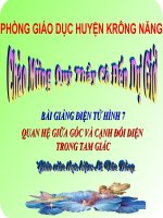 QUAN HÊN GIỮA GÓC VÀ CẠNH TRONG TAM GIÁC