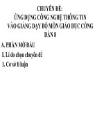 Chuyên đề: Ứng dụng CNTT vào giảng dạy GDCD lớp 8