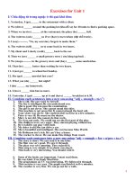 Luyện tập tiếng Anh lớp 8 bài 1 (With key)