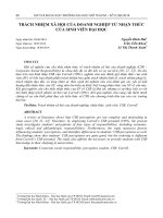 Trách nhiệm xã hội của doanh nghiệp từ nhận thức của sinh viên đại học