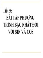 Bài tập về phương trình bậc 1 với sin và cos