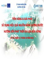 BÀI BÁO CÁO THẢO LUẬN-TIỀM NĂNG VÀ GIẢI PHÁP SỬ DỤNG HIỆU QUẢ NGUỒN NĂNG LƯỢNG-NƯỚC HƯỚNG ĐẾN PHÁT TRIỂN DU LỊCH BỀN VỮNG