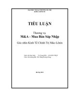 Thương vụ M&A – Mua lại, sáp nhập.Góc nhìn Kinh Tế Chính Mác-Lenin