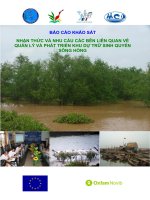 BÀI BÁO CÁO KHẢO SÁT-NHẬN THỨC NHU CẦU CÁC BÊN LIÊN QUAN VỀ QUẢN LÝ VÀ PHÁT TRIỂN KHU DỰ TRỮ SINH QUYỂN SÔNG HỒNG