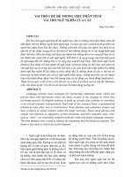 Vai trò chủ đề trong việc phân tích vai trò ngữ nghĩa của câu