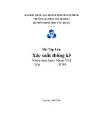 BÀI TẬP Xác suất thống kê