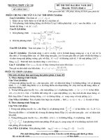 ĐỀ THI THỬ ĐH THPT CẦU XE , HẢI DƯƠNG